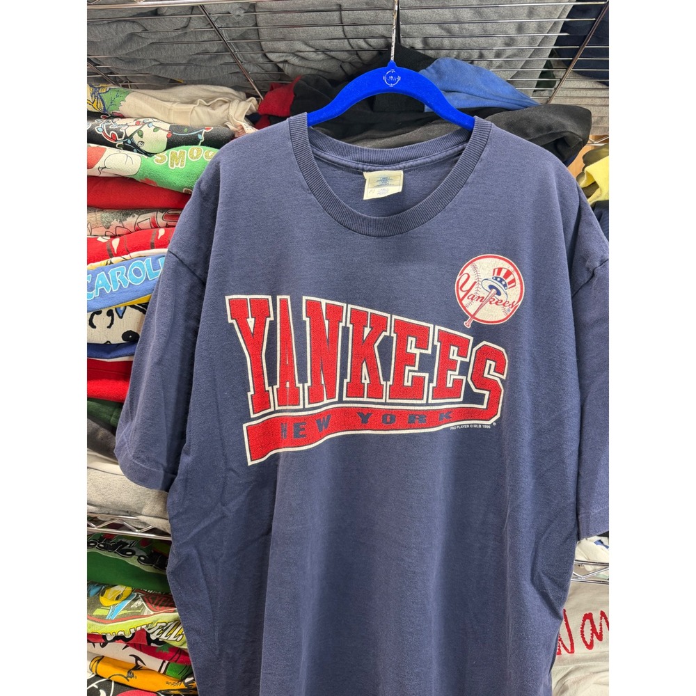 Vintage 1996 New York Yankees Pro Player T Shirt Navy Blue Mens XXL Made in USA